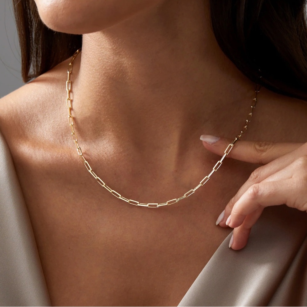 NEW Louise Carter MAUI PAPERCLIP NECKLACE 18k Gold